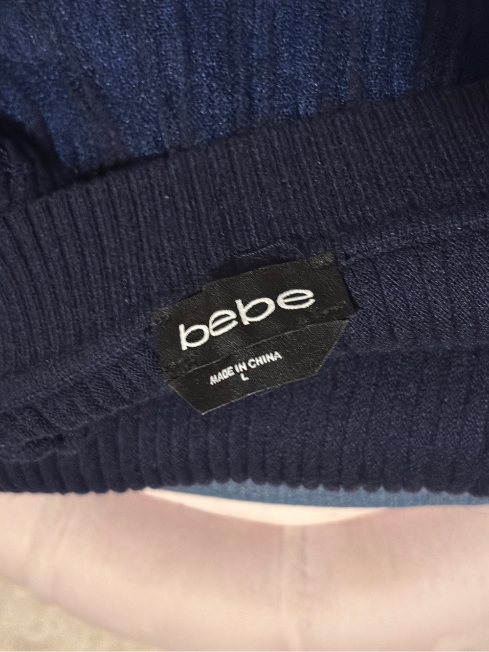 Bebe Y2K Rhinestone Ribbed Sweater Large - Picture 7 of 7
